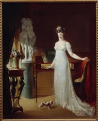 Retrato de Pauline Bonaparte (1780-1825) posando con Eros y Psique