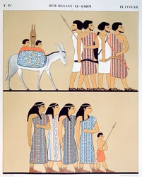 Fresco de la tumba de Nevothph en Beni-Hassan-El-Qadim (Beni Hasan), 1835-45