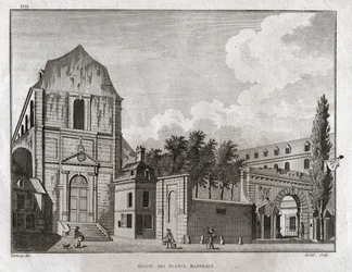 Iglesia de Blancs Coats, París (grabado, circa 1780)