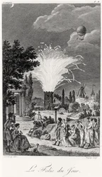 Espectáculo de fuegos artificiales en el Jardin de Tivoli, c.1826