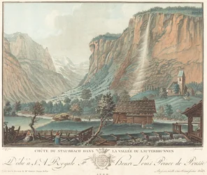 Caída de Staubbach, en el Valle de Lauterbrunnen, probablemente 1776