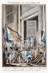 Revolución Francesa - La Fayette saliendo del Ayuntamiento de París para ir a Versalles, 5 de octubre