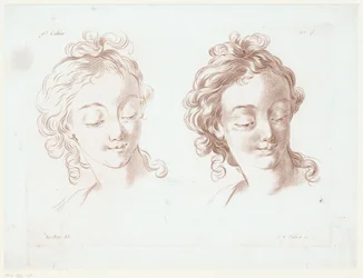 Dos cabezas de mujer
Composiciones con partes del cuerpo humano (título de la serie)
Cahier de principes du dessein d