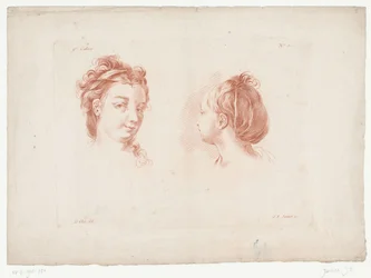 dos cabezas de mujer Composiciones con partes del cuerpo humano (título de la serie) IXe Cahier de Principes du Design d