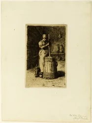 Una mujer batiendo