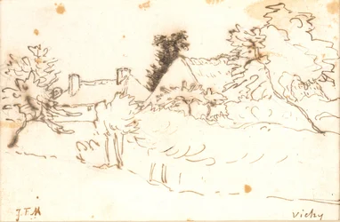 Un patio entre árboles, Vichy (Allier)