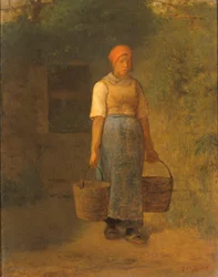 Chica cargando agua