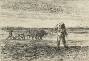 Hombre arando y otro sembrando, 1849-1852