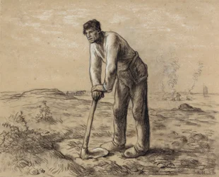 Hombre con azada, hacia 1860-62