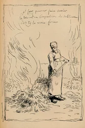 Campesino quemando maleza, siglo XIX