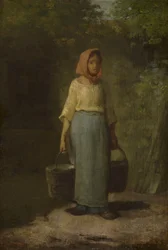 Campesina regresando del pozo