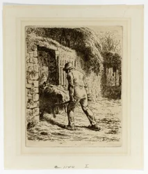Campesino con carretilla