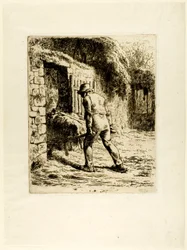 Campesino con carretilla