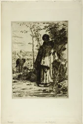 La pastora tejiendo