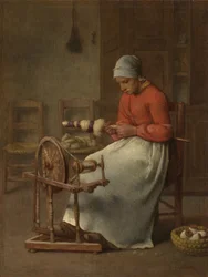Mujer hilando, c.1855-60