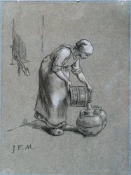 Mujer en un pozo