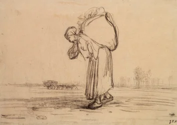 Mujer llevando un saco en la espalda, c. 1851-1855