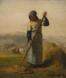 Mujer con un rastrillo