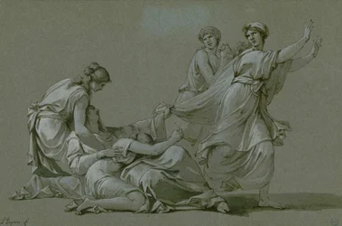 Los jóvenes y doncellas de Atenas ofrecidos como víctimas sacrificiales al Minotauro, ca. 1778