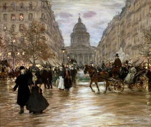 Boulevard Saint-Michel, finales del siglo XIX o principios del siglo XX