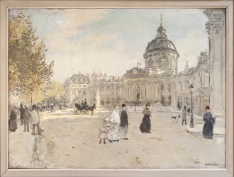 Instituto de Francia en París hacia 1898, Pintura de Jean Francois Raffaelli (1850-1924). Fotografía, KIM Youngtae, París, Museo Carnavalet.