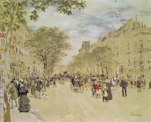 El Pabellón de Hannover y el Boulevard des Italiens, París, después de 1870