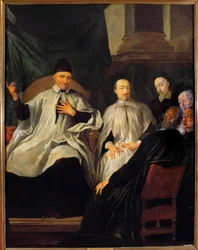 San Vicente de Paúl (1581-1660) presidiendo una asamblea de eclesiásticos