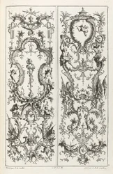 Dos paneles con diseños grotescos