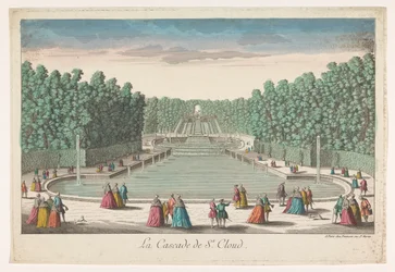 Vista de las cascadas del jardín del castillo de Saint-Cloud
La cascade de St. Cloud (título en el objeto)