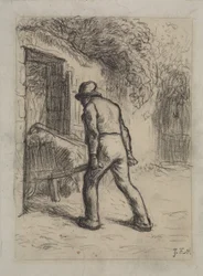 Estudio para Hombre con una Carretilla