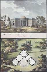 Pabellón en el jardín inglés