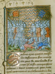 Batalla entre franceses e ingleses en la costa de Bretaña ...