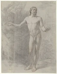 Desnudo masculino de pie, de frente