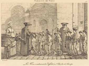 Los hermanos conducen a los niños, en St. Nicolas des Champs