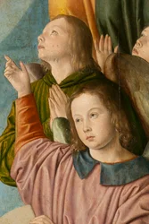 Ángeles (detalle). Tríptico del maestro de Moulins