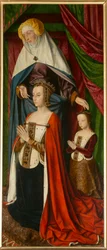 Anne de Beaujeu y su hija Suzanne, con Santa Ana (detalle)