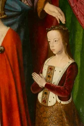 Suzanne de Bourbon (detalle). Tríptico del maestro de Moulins