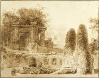 Parque romano con fuente, 1774