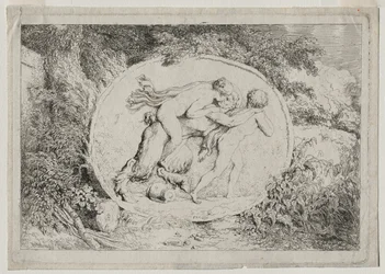 Bacanales: Ninfa a horcajadas sobre un sátiro, 1763