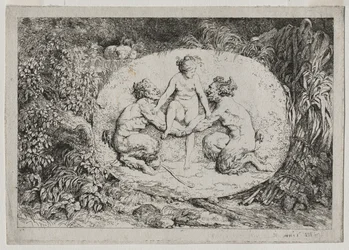 Bacanales: Ninfa sostenida por dos sátiros, 1763