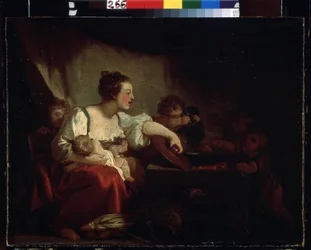 ""La familia pobre"" (La familia pobre) Pintura de Jean Honore Fragonard (1732-1806) 1760-1762 Museo Pushkin, Moscú