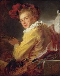 Música, un retrato de Monsieur de la Breteche, hermano del Abad de Saint-Non, 1769
