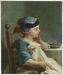 Niño en una silla infantil, 1736