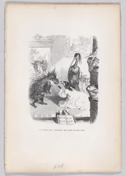 Ante esta historia espantosa, Zemire se arroja a los pies de Azor, de Escenas de..., ca. 1837-47