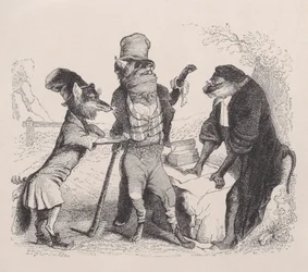 El Lobo suplicando contra el Zorro, frente al Mono, ca. 1838