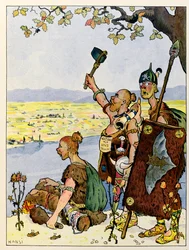 La historia de Alsacia cuenta a los niños ; Les Germains ven a Alsacia al otro lado del Rin;