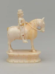 Caballo blanco, pieza de ajedrez, India, c.1820