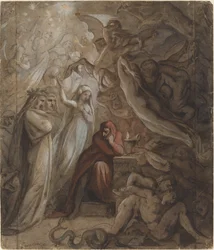 Dante meditando sobre la "Divina Comedia"