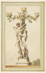 Dibujo, Candelero de porcelana, 1770-80