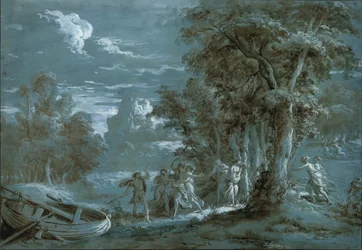 Paisaje con una escena de Telémaco de Fénelon